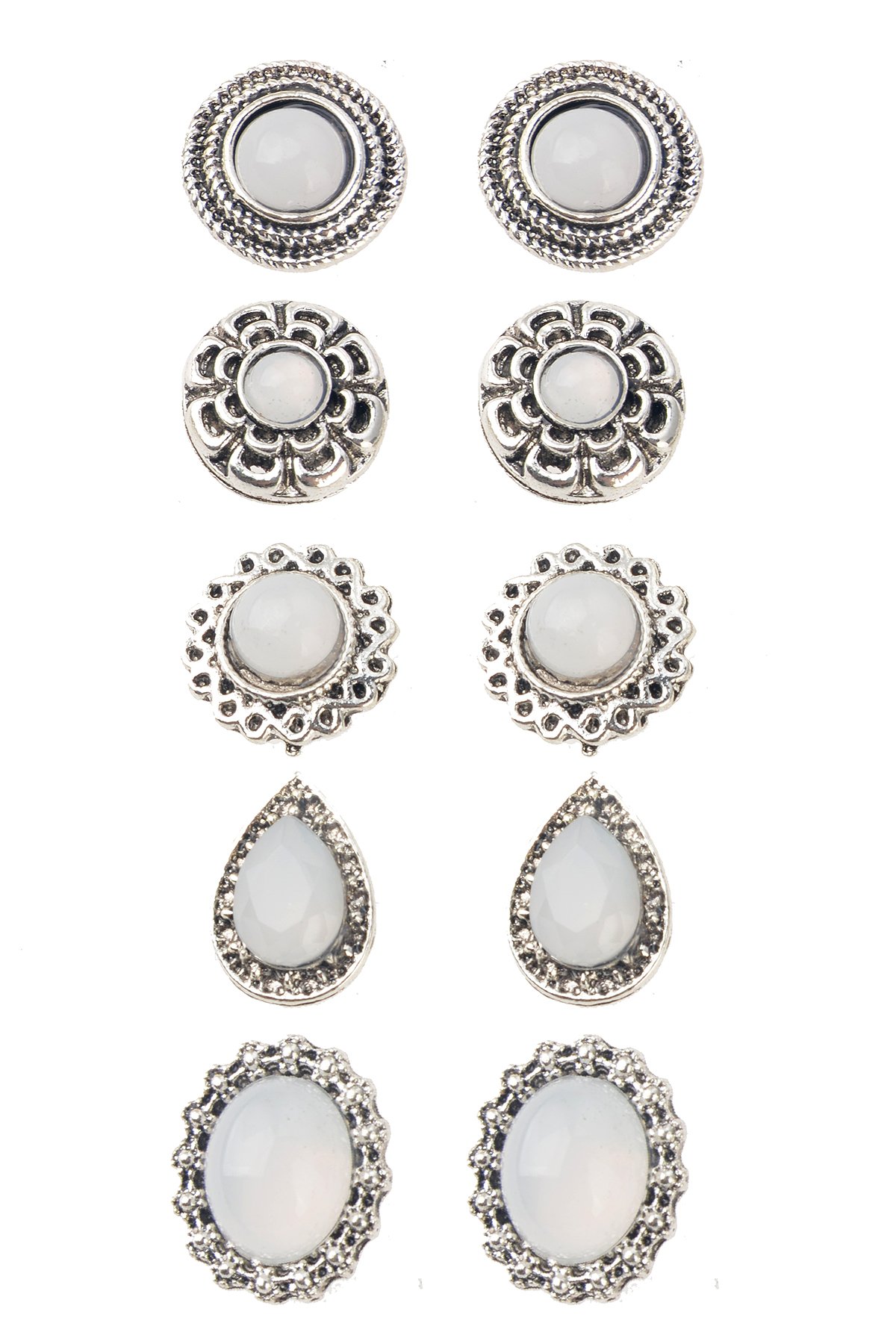 Sedef Taşlı Silver Küpe Seti