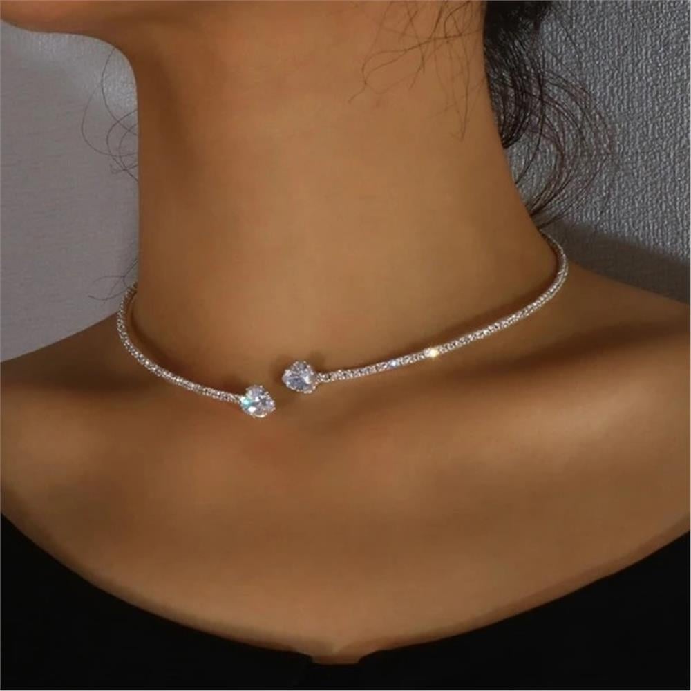 Silver Kalp Kristalli Choker Kolye