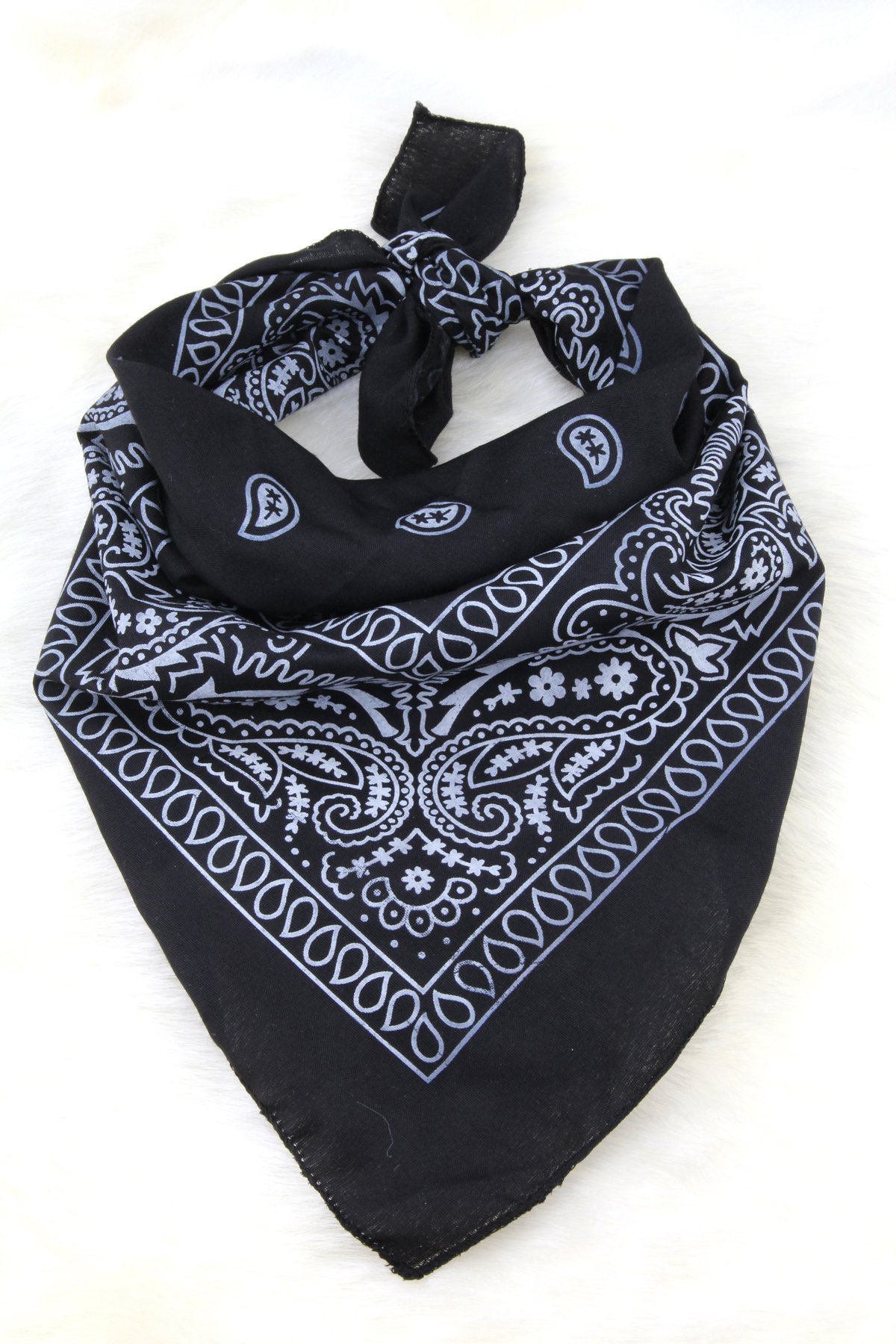 Siyah Şal Desenli Fular / Bandana