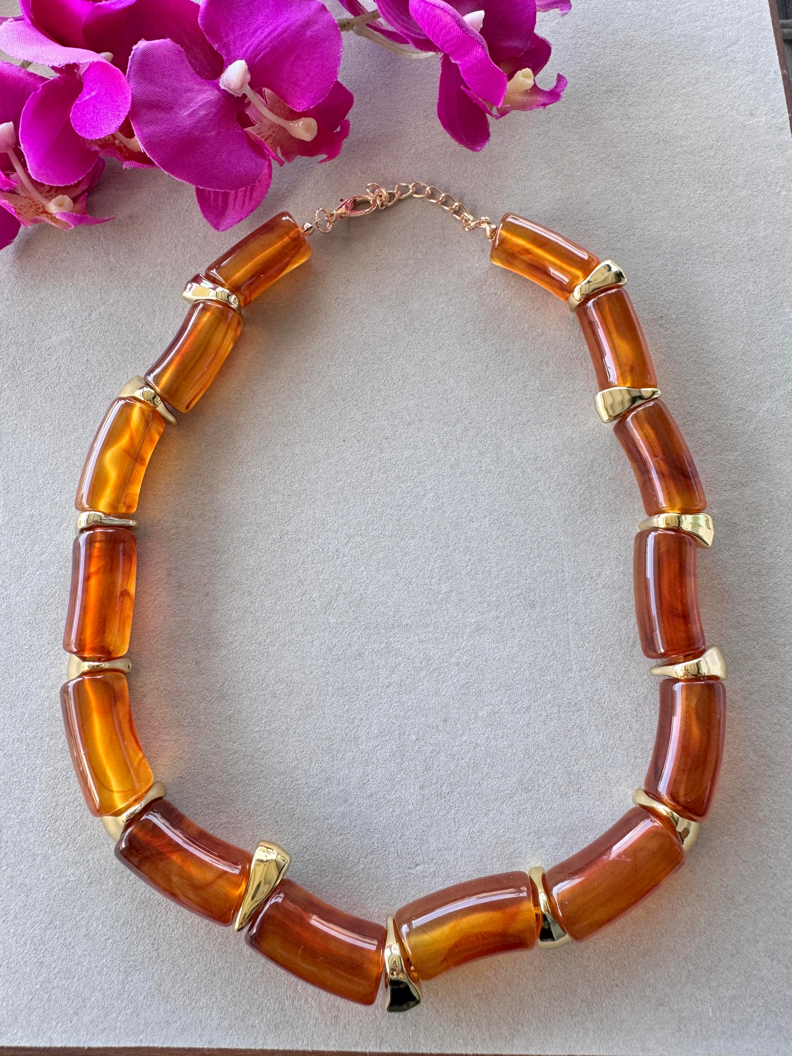 Taba Kemik Boncuklu Kolye