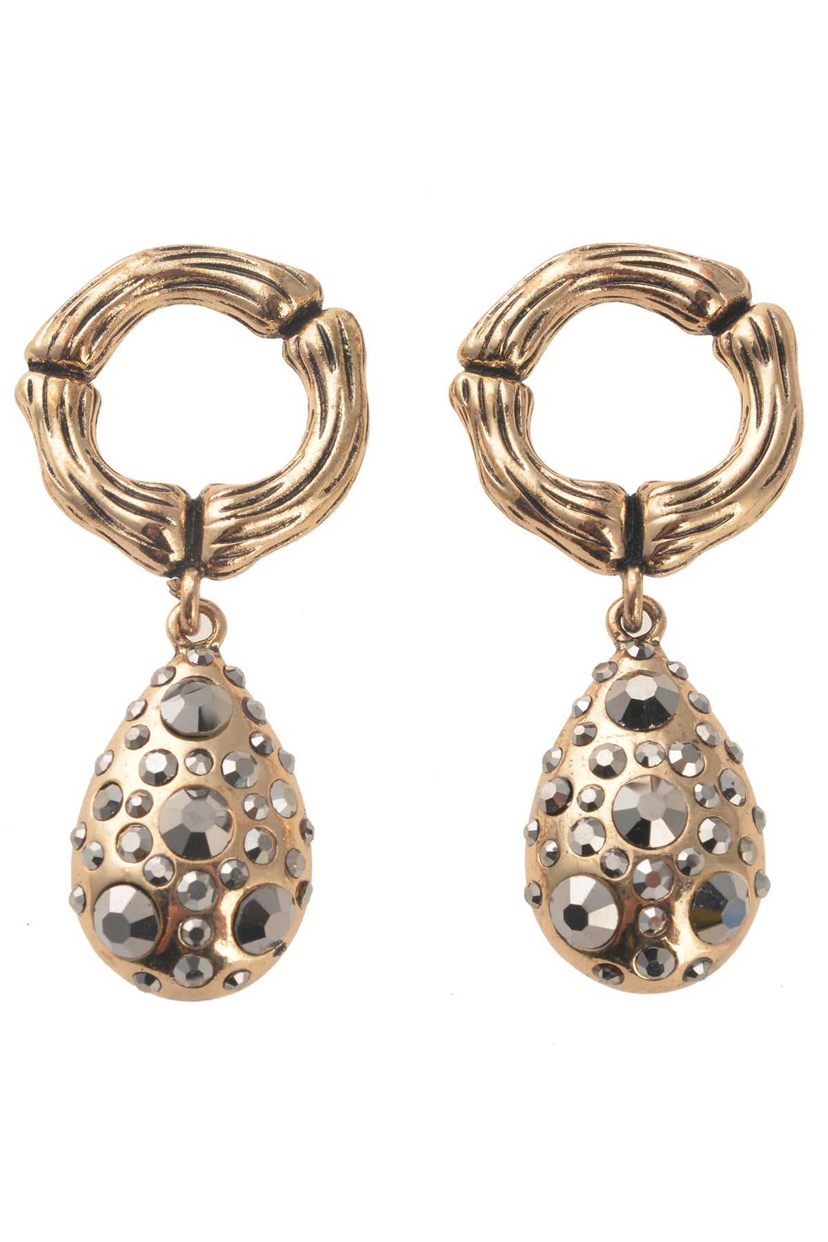 Taşlı Damlalı Bronz Küpe