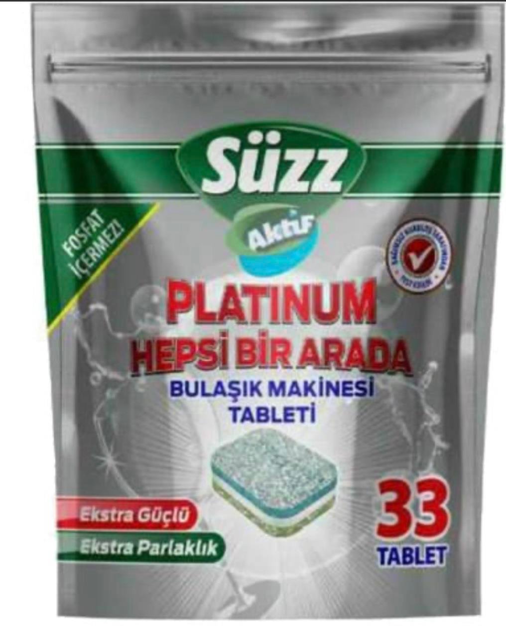 Süzz Platinum bulaşık makinesi tableti 33 lü