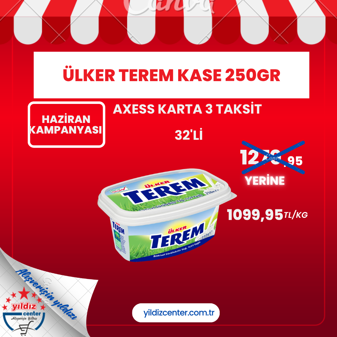 ÜLKER TEREM YAĞ KASE 250GR 32'Lİ