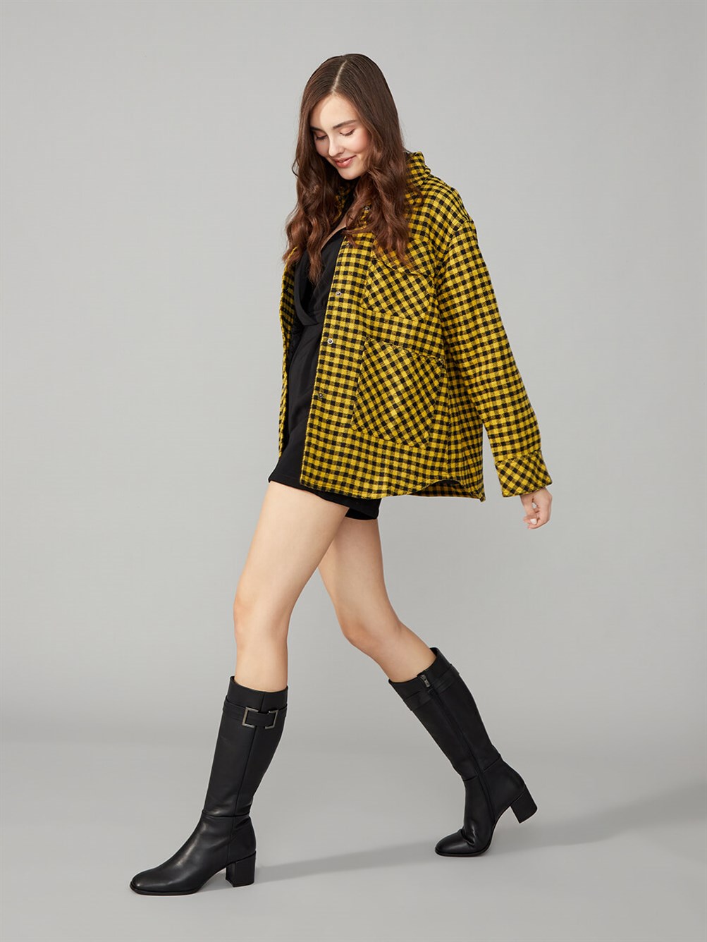 Kontor Siyah Deri Çizme