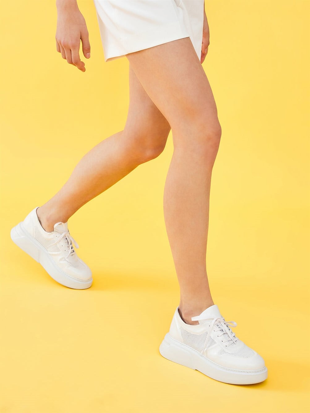 Oliver Beyaz Deri Kadın Sneaker 