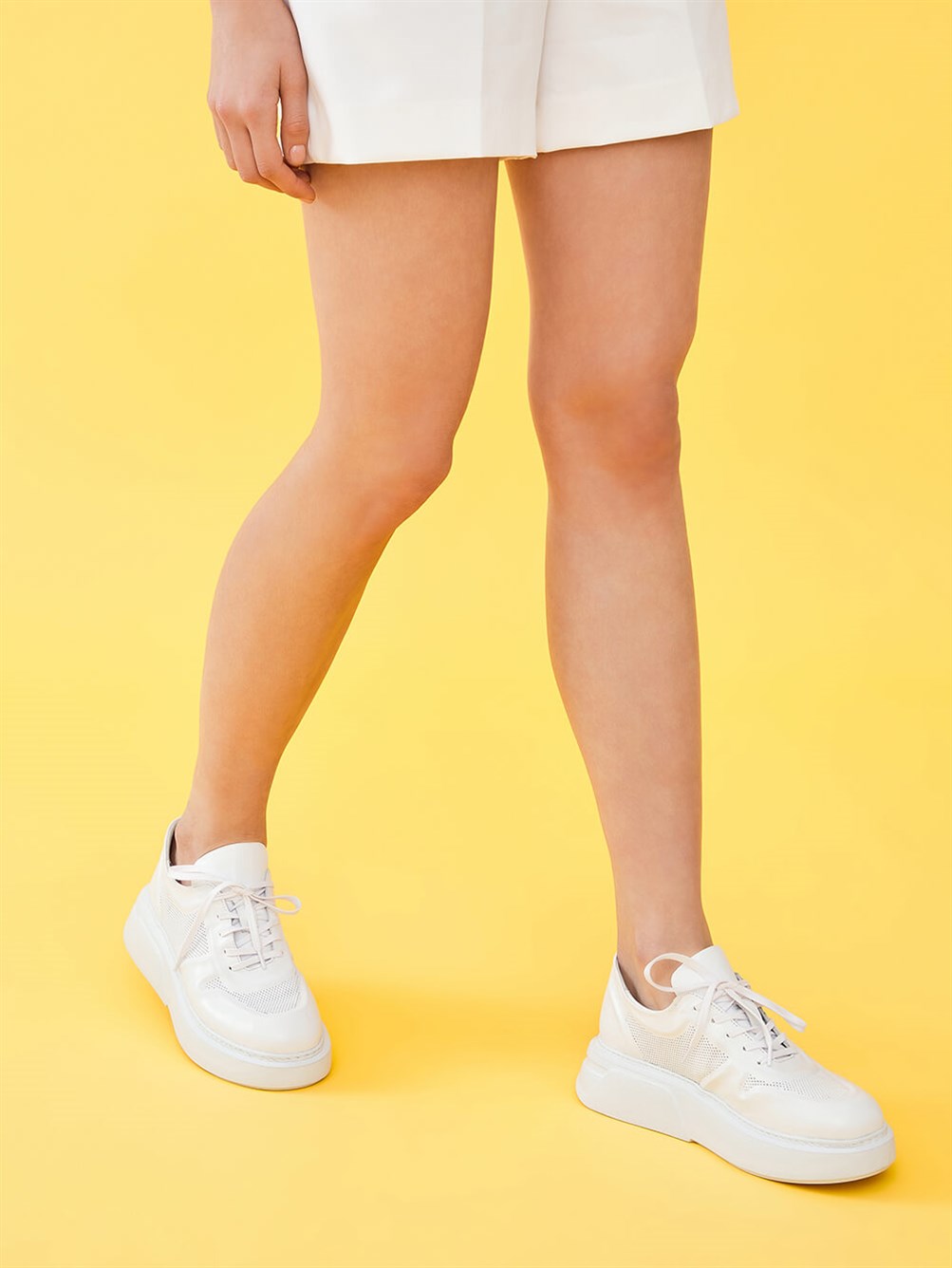 Oliver Beyaz Deri Kadın Sneaker 