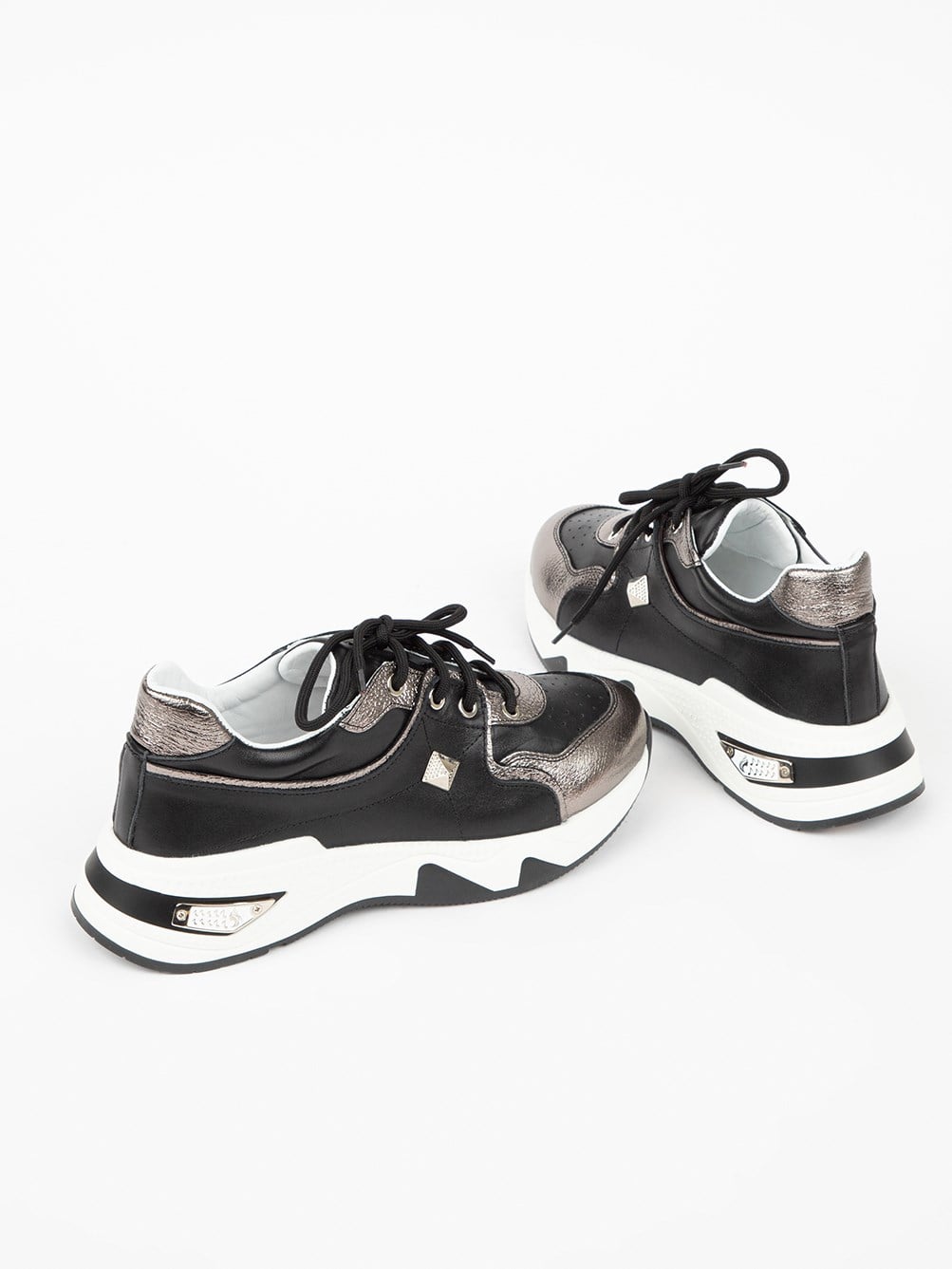 Rafai Siyah Deri Kadın Sneaker 