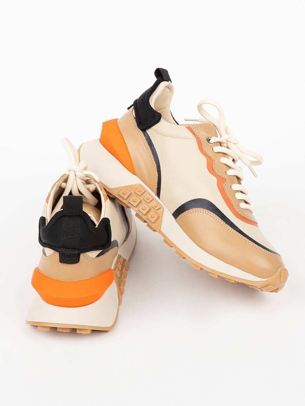 Serio Bej Deri Kadın Sneaker