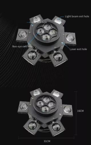 DJ PRO 6 BAŞLI BEE EYES 150 WATT LED STROBE LAZER ROBOT IŞIK