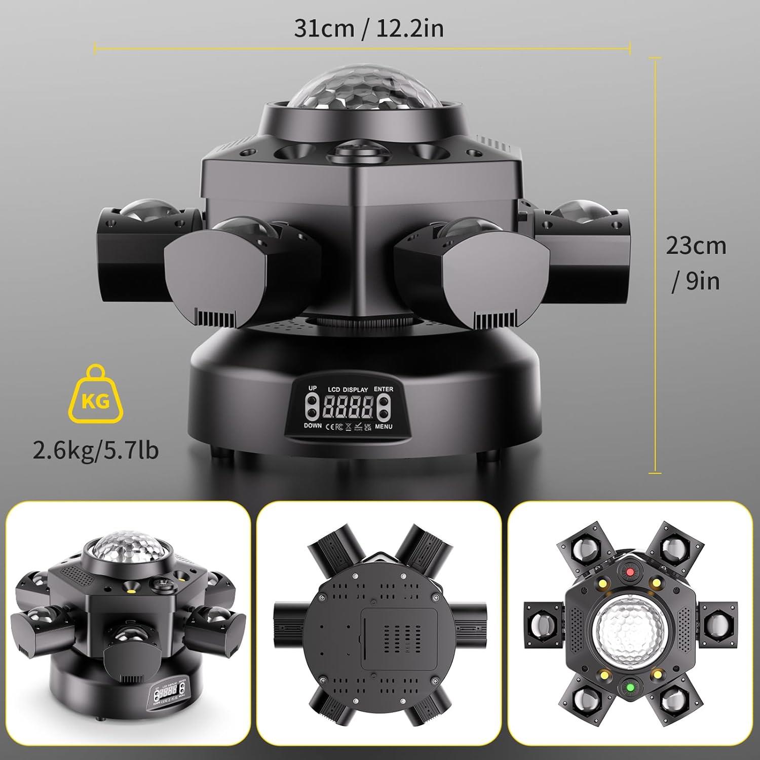 DJ PRO 6 BAŞLI CREE LED NEW EFEKTLİ 150 WATT LED STROBE LAZER ROBOT IŞIK