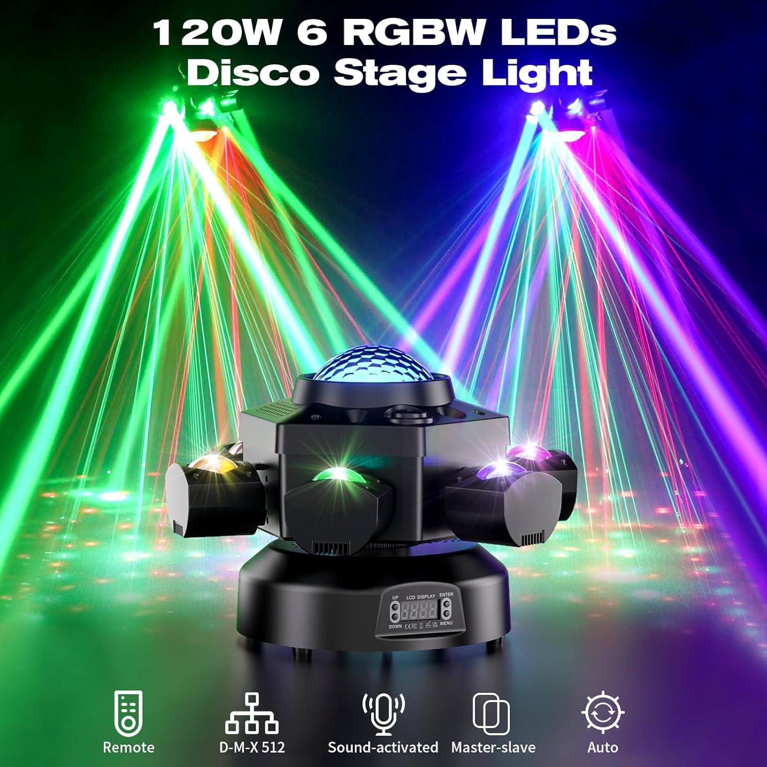 DJ PRO 6 BAŞLI CREE LED NEW EFEKTLİ 150 WATT LED STROBE LAZER ROBOT IŞIK