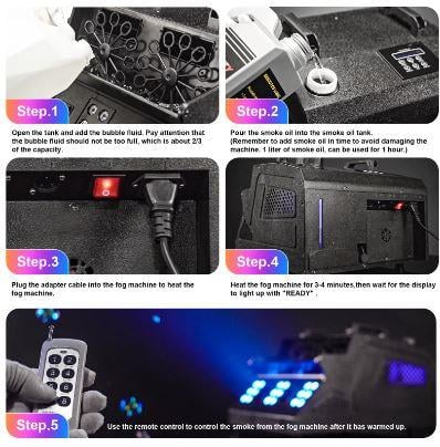 DJ PRO BUBBLE LED RGB IŞIKLI 1500W SİS-BALON MAKİNESİ
