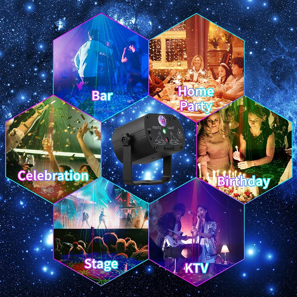 DJ PRO DJ PARTY LİGHT RGB LAZER IŞIK (UZAKTAN KUMANDALI) 