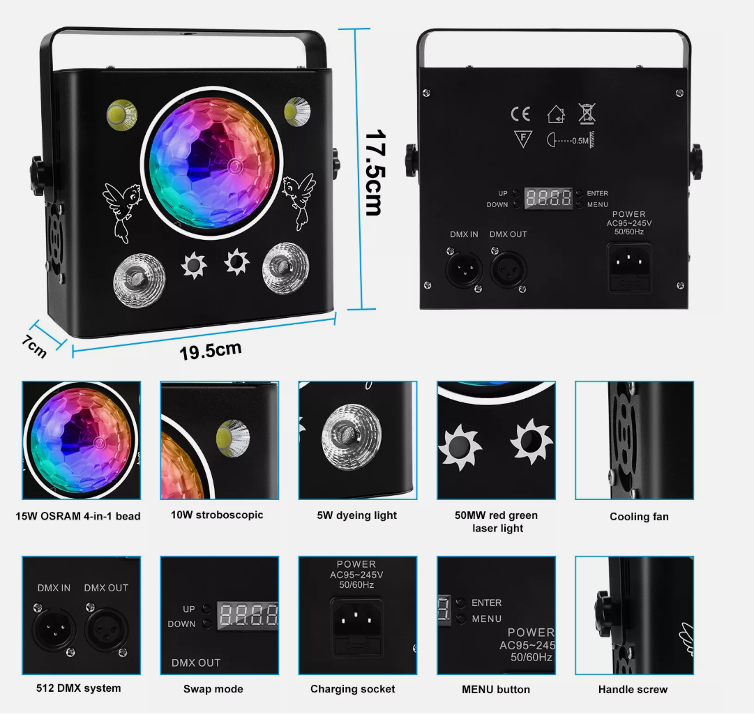 DJ PRO E50 30 WATT LED RGB MİNİ  BOYAMA-BEAM-LAZER  EFEKT IŞIK 