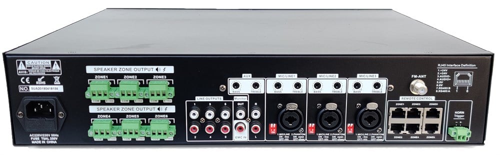 EMAR 0806-6x120W 7 BÖLGELİ 6x6 MATRİX MİKSER AMPLİFİKATÖR 