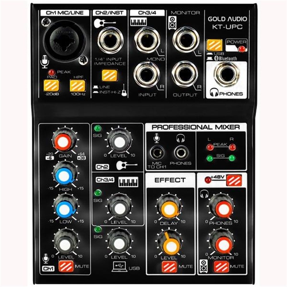 GOLD AUDIO KT-UPC 4 KANALLI KAYIT ÖZELLİKLİ DECK MİKSER