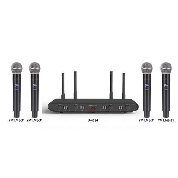 GOLD AUDİO U-4624 100 KANAL 4 EL UHF KABLOSUZ MİKROFON