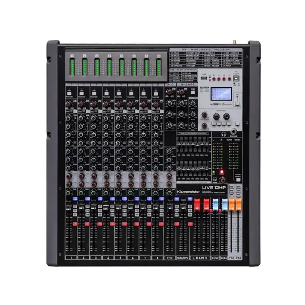 KLANGMEİSTER LİVE-12 12 KANALLI ÇİFT DSP EFEKTLİ 3 AUXLU DECK MİKSER