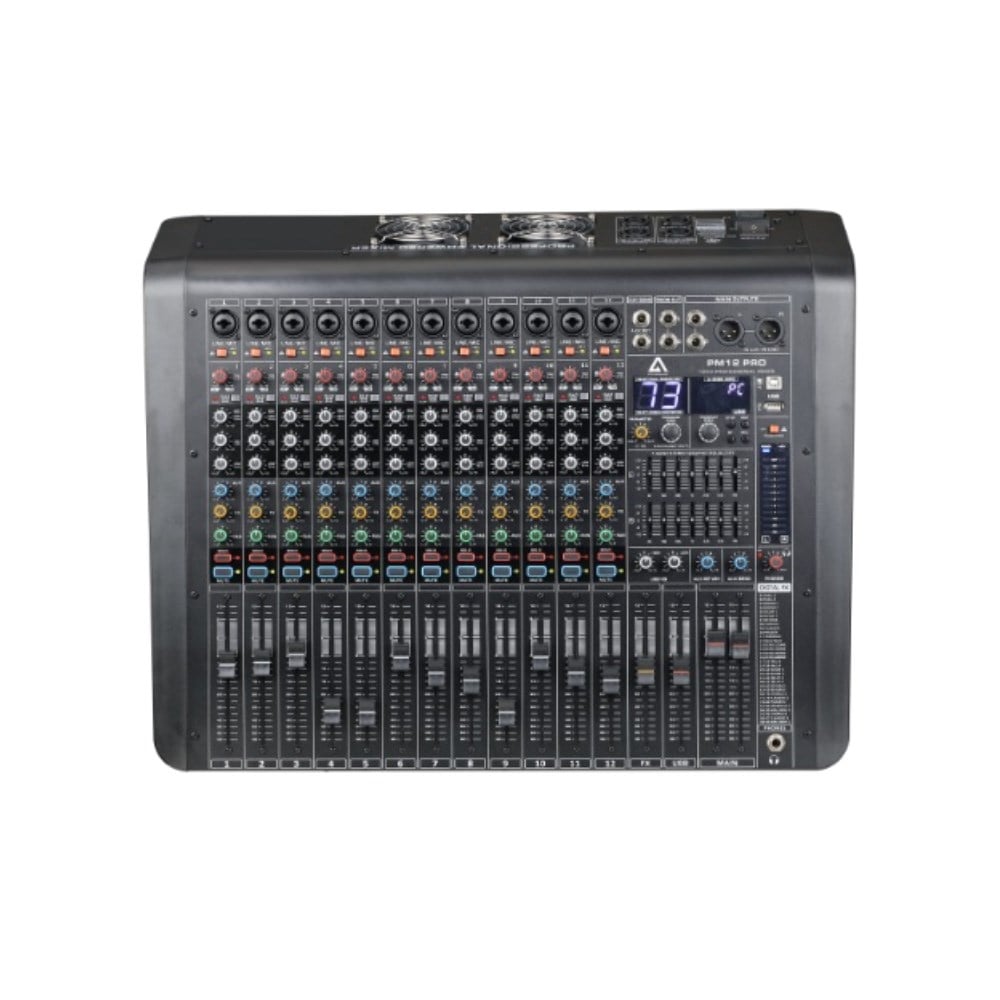 KLANGMEİSTER PM-12 PRO 12 KANALLI 2X1000W TEK AUXLU 99 DSP EFEKTLİ ANFİLİ MİKSER