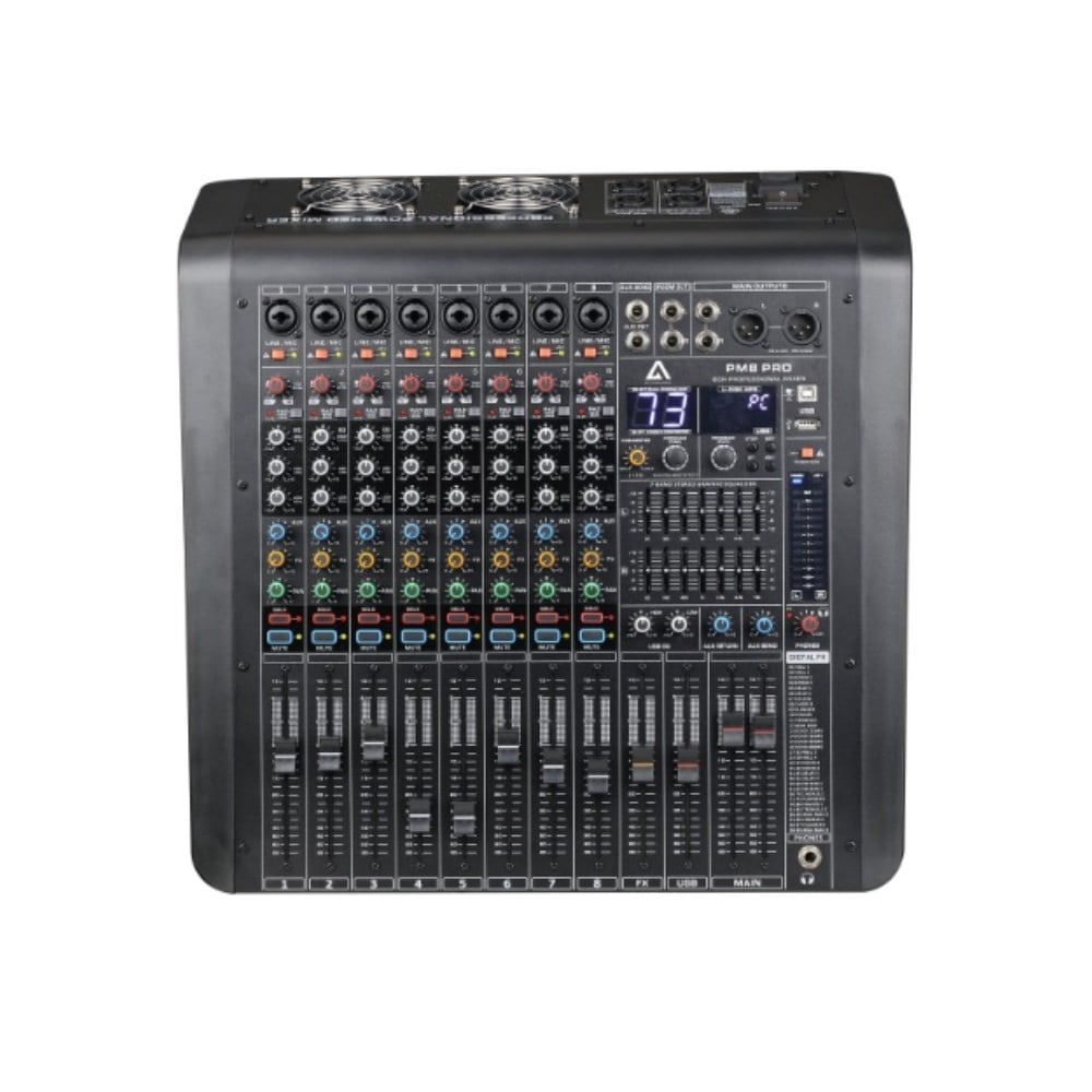 KLANGMEİSTER PM-8 PRO 8 KANALLI 2X650W TEK AUXLU 99 DSP EFEKTLİ ANFİLİ MİKSER