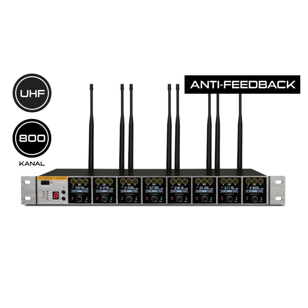 KLANGMEİSTER UW-308R 8 KANAL 8X100 DİJİTAL UHF TELSİZ MİKROFON ALICI