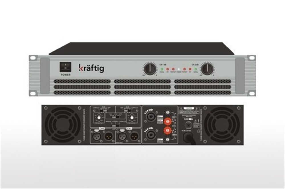 KRAFTIG KP-3000 2x1300W-2Ω/2x900W-4Ω/2x600W-8Ω POWER ANFI