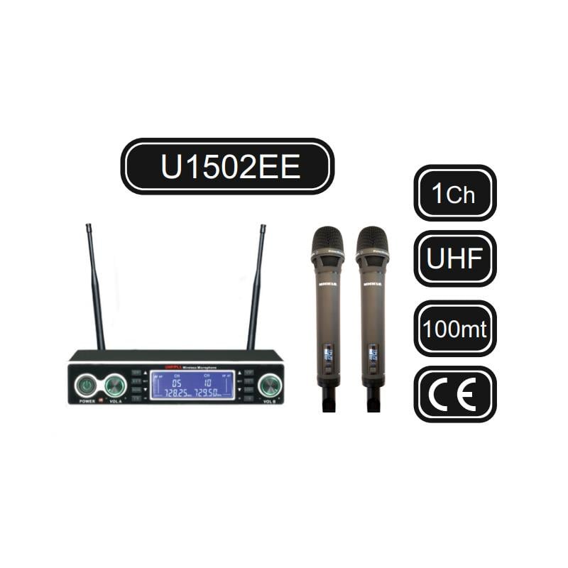 MACHTIG U1502EE TEK KANAL ÇİFT EL UHF TELSİZ MİKROFON