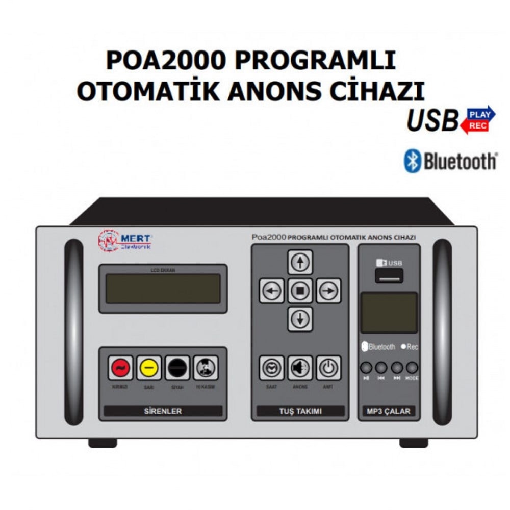 MERT ELEKTRONİK POA2000 OTOMATİK ANONS VE EZAN