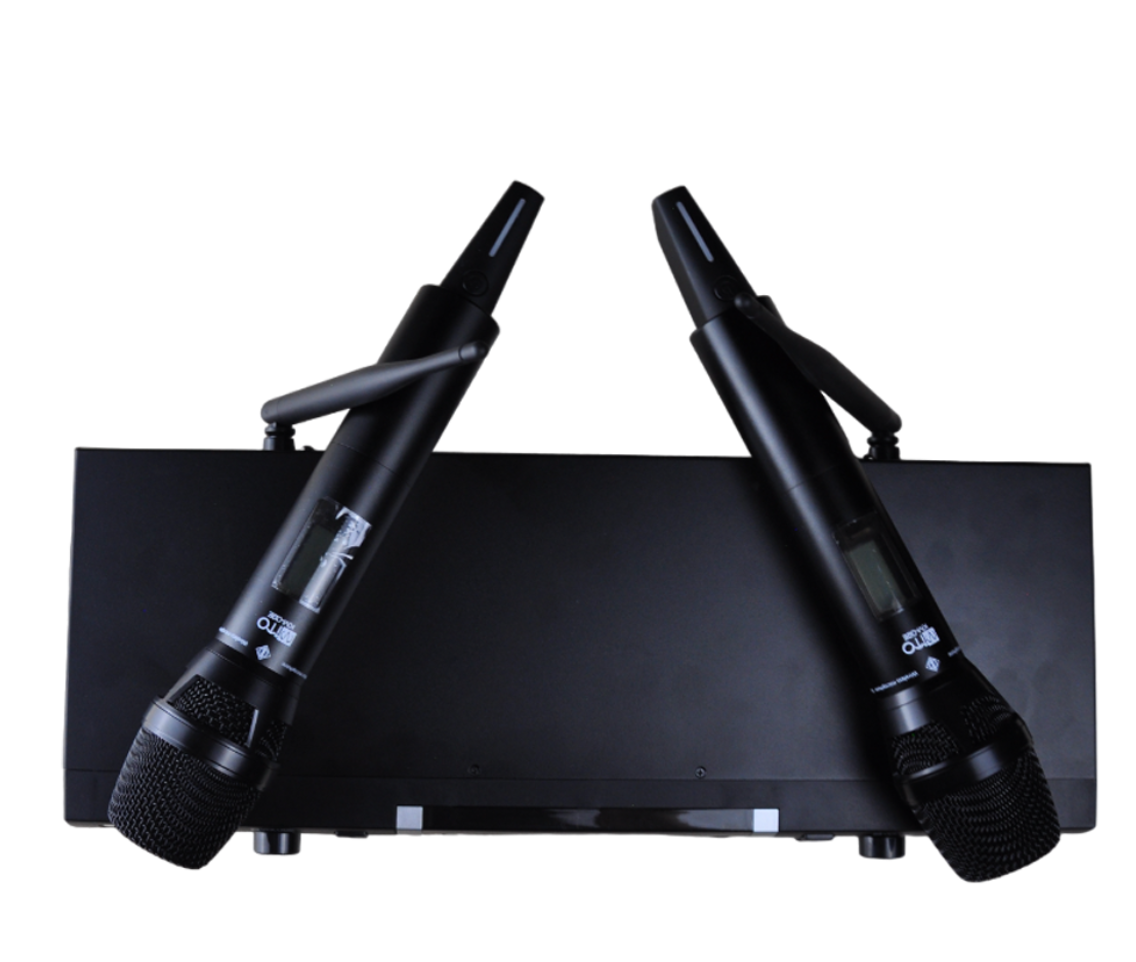 MİTO KM-02EE ÇİFT EL UHF 2X100 FULL DİGİTAL TELSİZ MİKROFON