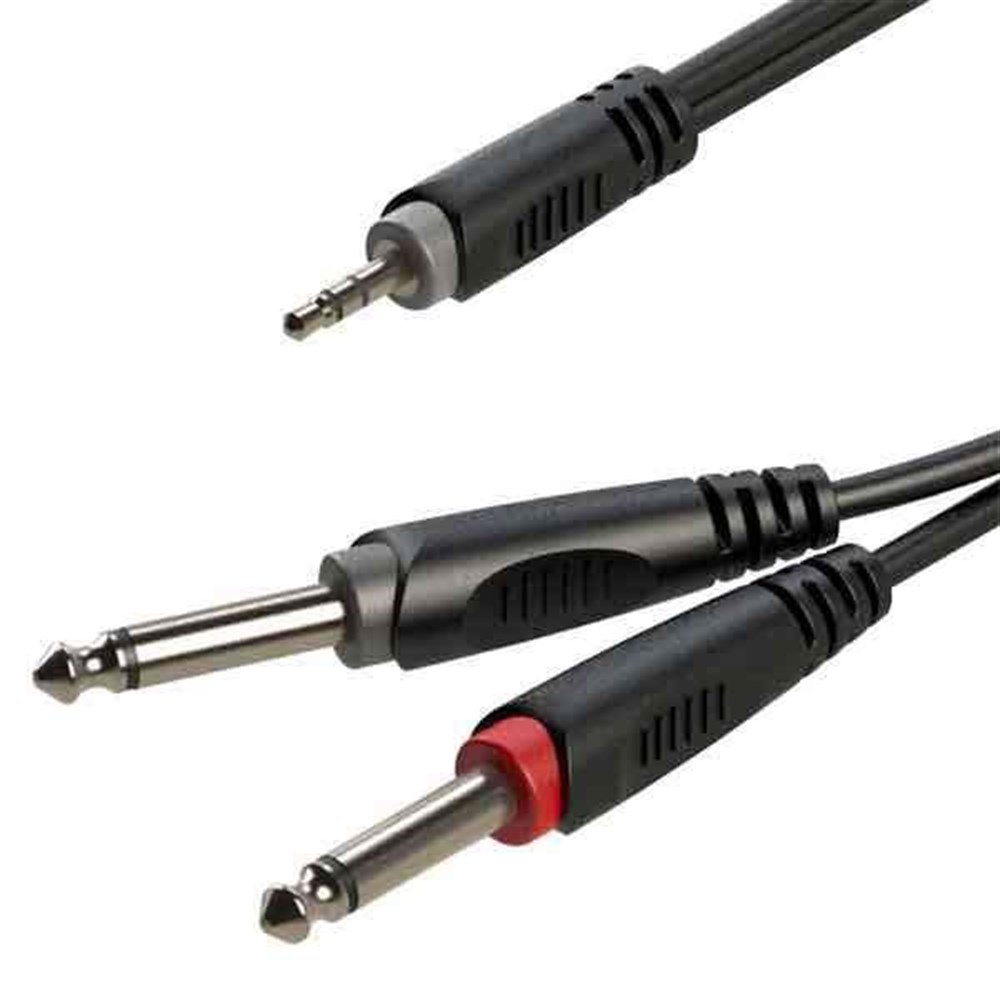 ROXTONE RX-K12601A 1.5 METRE 3.5 MM STEREO  - ÇİFT MONO GİTAR HAZIR KABLO