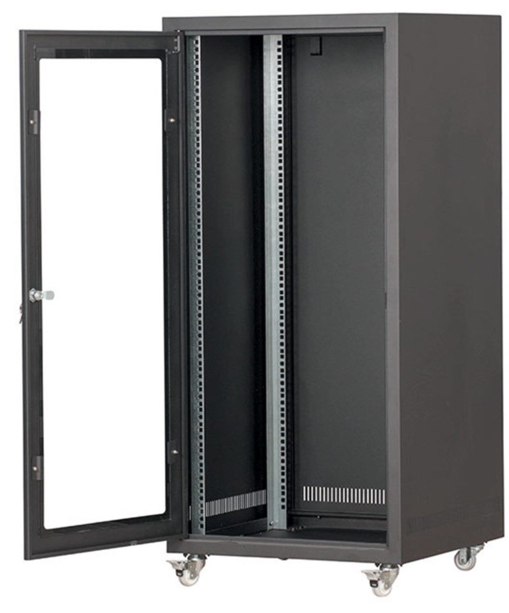 SETRACK 19'' 42U 800X1000 CAMLI TEKERLEKLİ RACK KABİNET