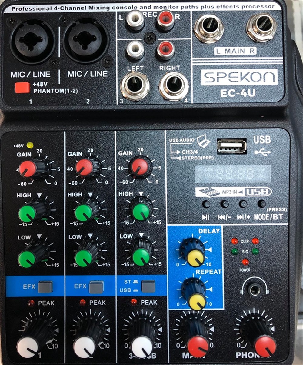 SPEKON EC-4U STÜDYO KAYIT MİKSERİ (DAHİLİ SES KARTI-PC BAĞLANTILI)
