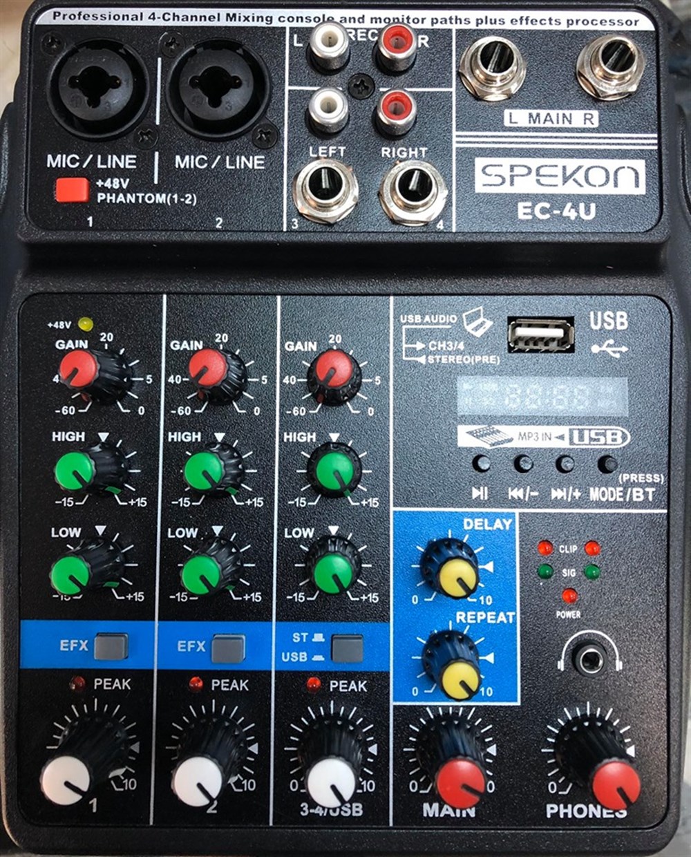 SPEKON EC-4U STÜDYO KAYIT MİKSERİ (DAHİLİ SES KARTI-PC BAĞLANTILI)