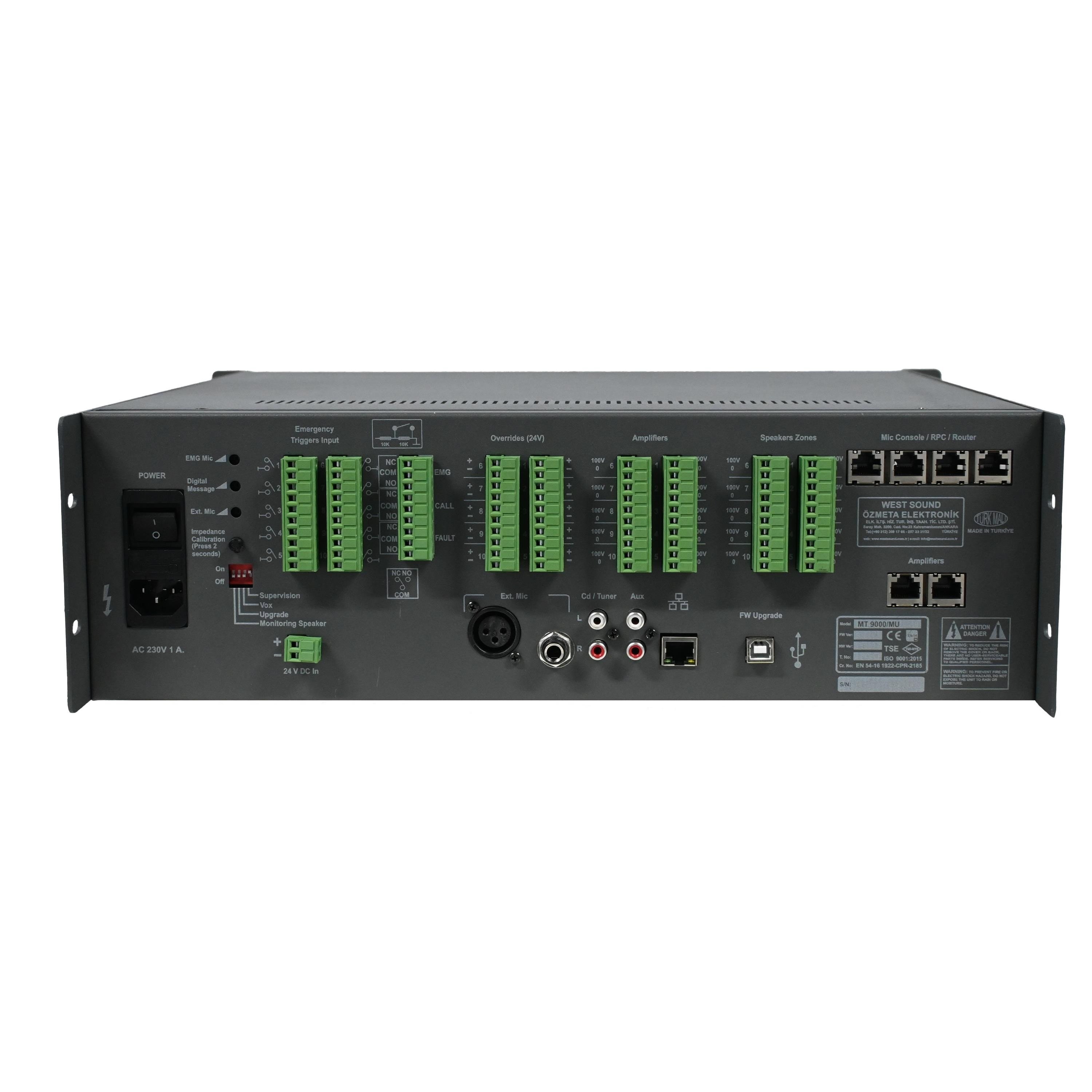 WEST SOUND  MT 9000 MU ACİL DURUM AMFİLİ MERKEZ ÜNİTE