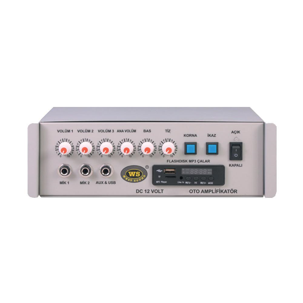 WEST SOUND TKS 200 M USB DC 12 V 200W ARAÇ ANFİSİ