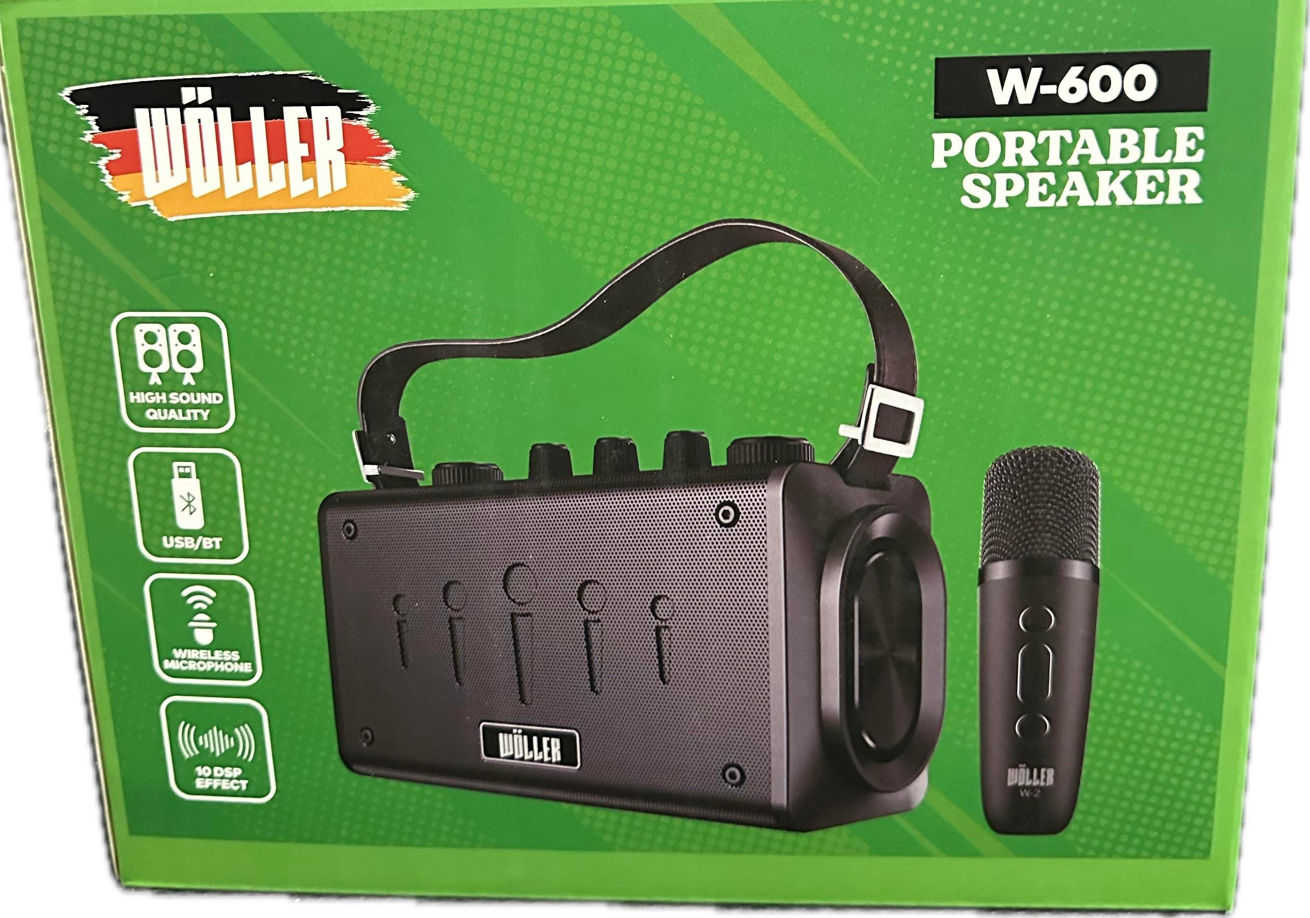 WÖLLER W-600E 100W TEK EL TELSİZ MİKROFONLU TAŞINABİLİR HOPARLOR