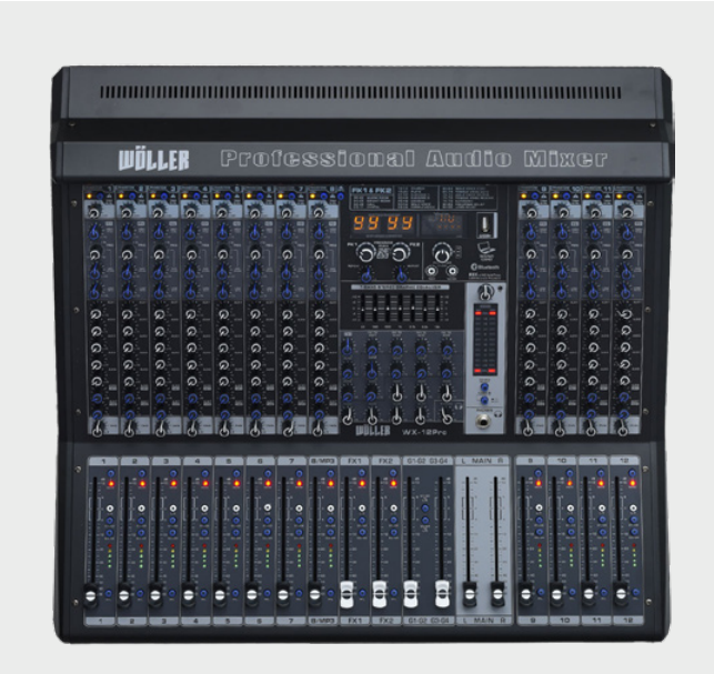 WÖLLER WX-12PRO ÇİFT EFEKTLİ 5 AUXLU 12 KANALLI DECK MİKSER