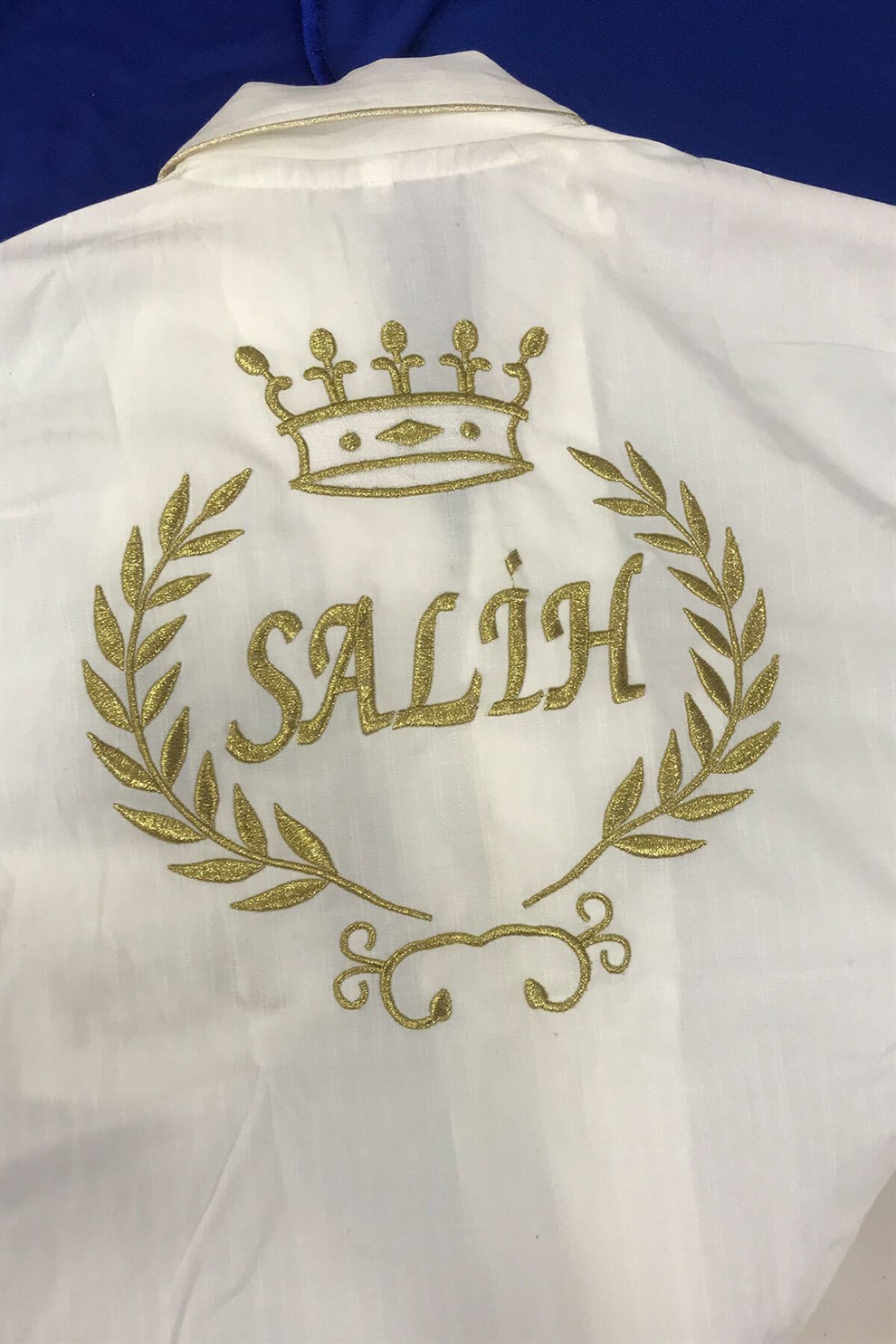 İsimli Pijamaİsime Özel İsim Nakışlı Krem Altın Sünnet Pijaması