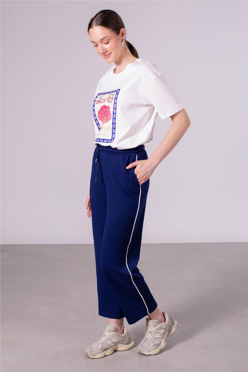 Ara biye cepli pantolon-DVN0973 Lacivert