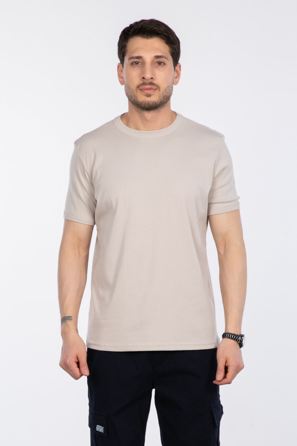 Basic t-shirt-2143-1 Taş