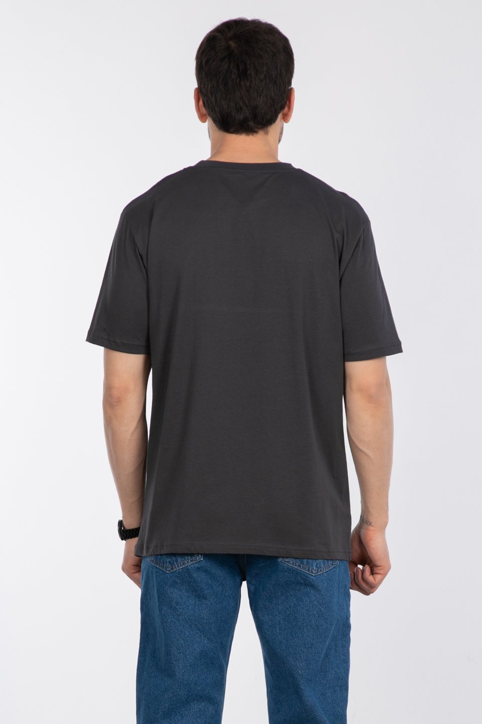 Baskılı t-shirt-2736-2 Antrasit
