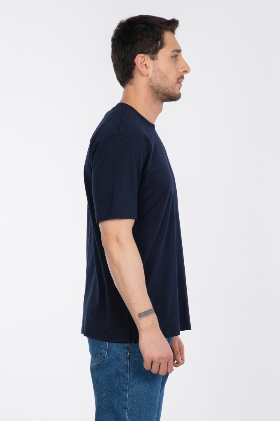 Baskılı t-shirt-2736-2 İndigo