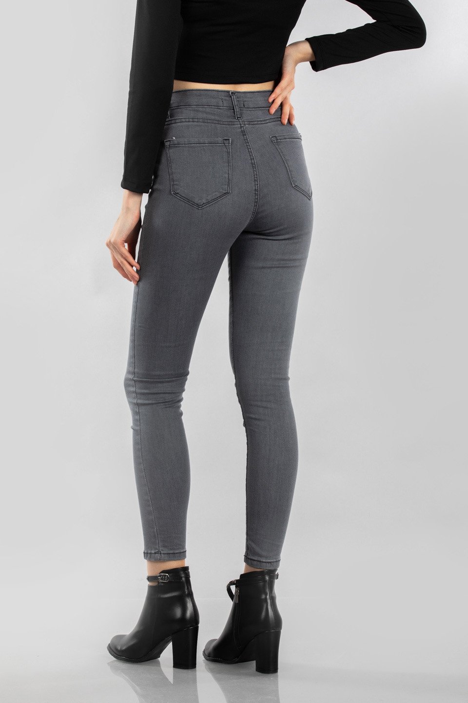 Battal jean pantolon-17159 Gri