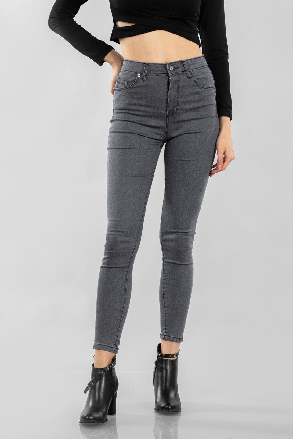 Battal jean pantolon-17159 Gri