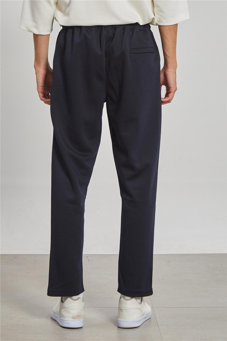 Beli Bağlamalı Fermuarlı Erkek Pantolon-Lacivert