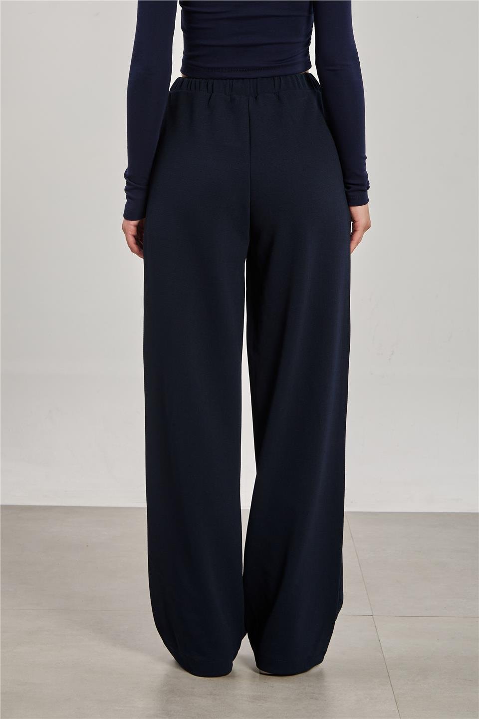 Beli ipli bol paça pantolon-2111 Lacivert