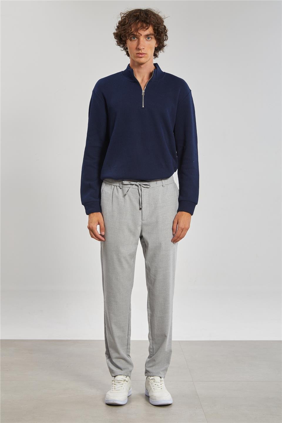 Beli Lastikli Jogger Erkek Pantolon - Gri