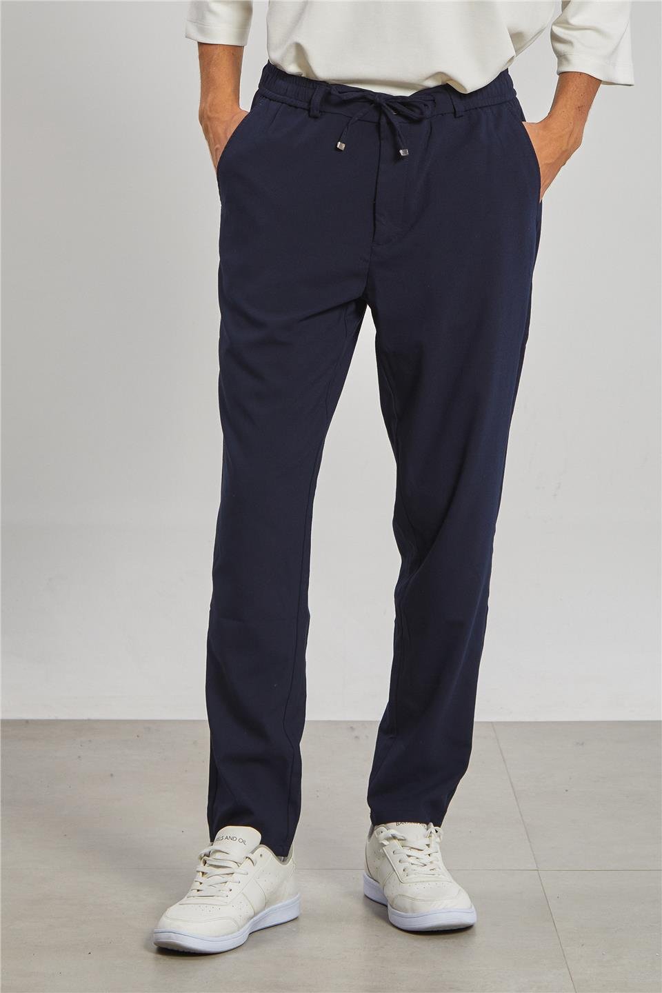 Beli Lastikli Jogger Erkek Pantolon - Lacivert