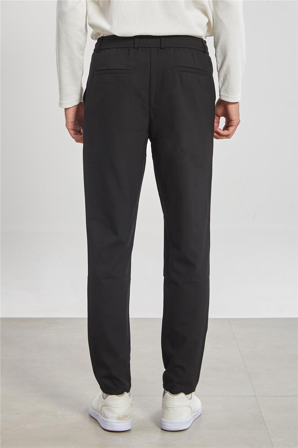 Beli Lastikli Jogger Erkek Pantolon - Siyah