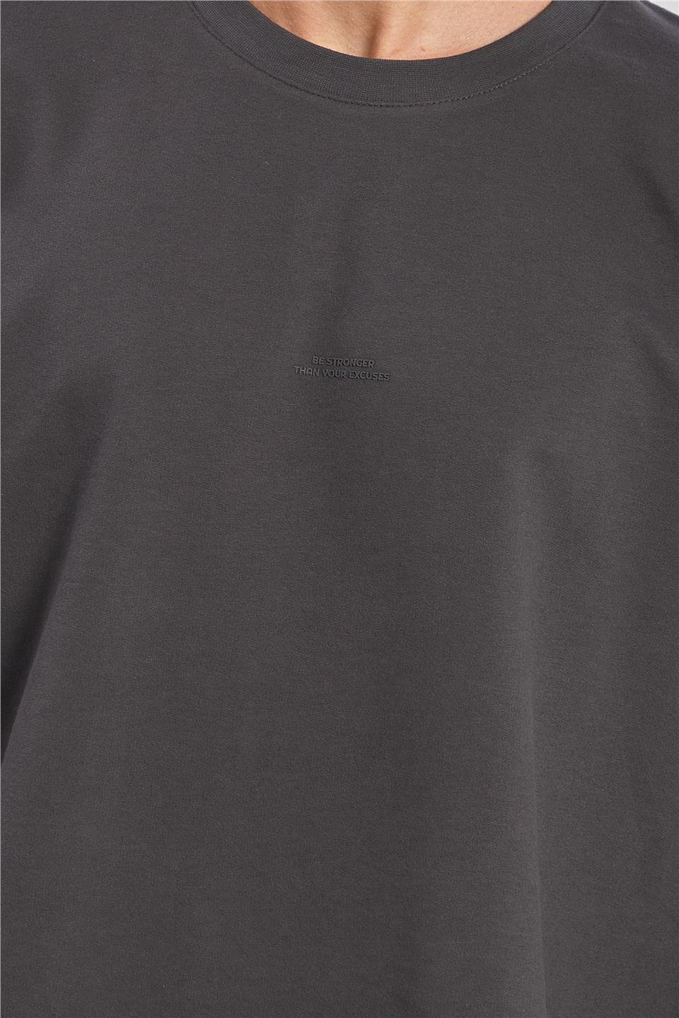 Bisiklet Yaka Erkek Sweat - Antrasit